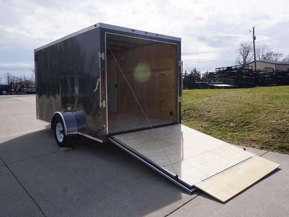 7x12 Enclosed Charcoal Trailer with Silver ATP 3500lb Axle