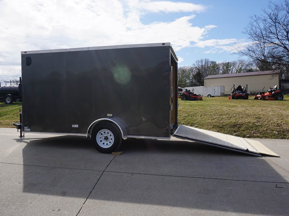 7x12 Enclosed Charcoal Trailer with Silver ATP 3500lb Axle