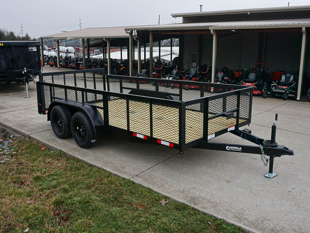 6.4' x 14'-2ft Mesh Side Utility Trailer Dovetail Tandem