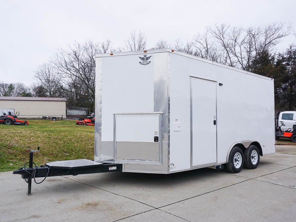 8.5' x 16' White Concession Food Trailer