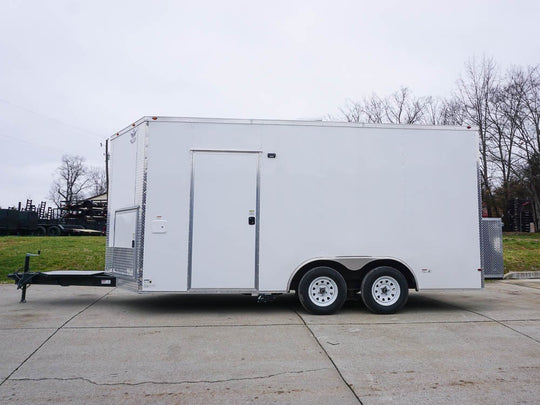 8.5' x 16' White Concession Food Trailer