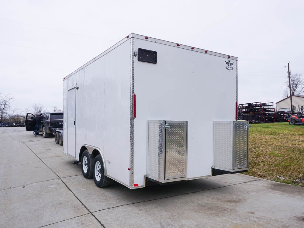 8.5' x 16' White Concession Food Trailer