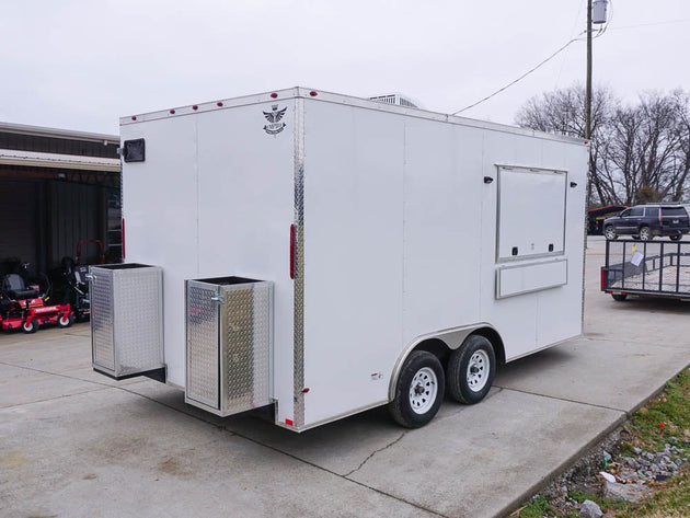 8.5' x 16' White Concession Food Trailer