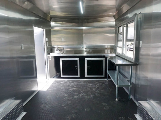 8.5' x 20' Concession Food Trailer White Event Catering Elite