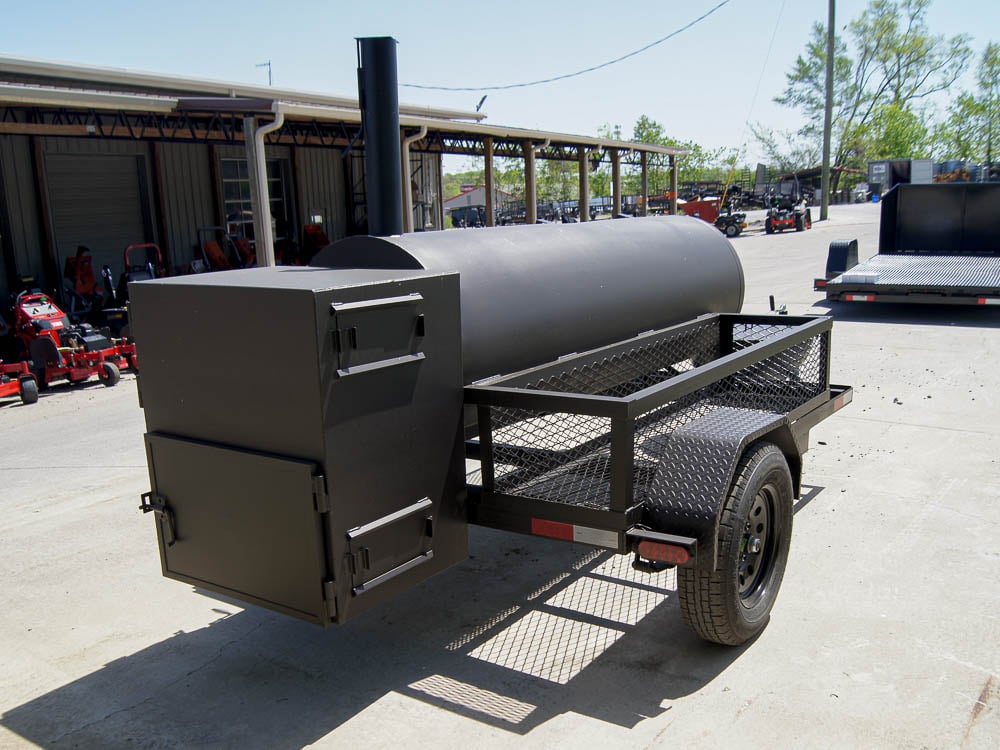 330 Gallon Pull Behind BBQ Smoker with Round Charcoal Grill 3500lb Axle