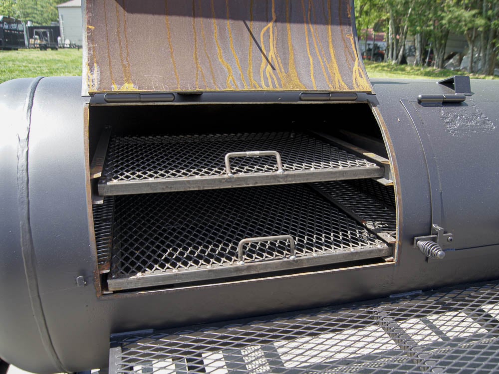 330 Gallon Pull Behind BBQ Smoker with Round Charcoal Grill 3500lb Axle