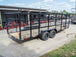 6.4x20 Straight Deck Tandem Utility Trailer Mesh Sides Double Ladder Racks