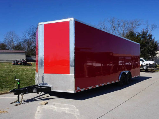 8.5x24 Red Enclosed Trailer (2) 5200lb Axles 7.5 Interior Height Storage - SLE Equipment - 1