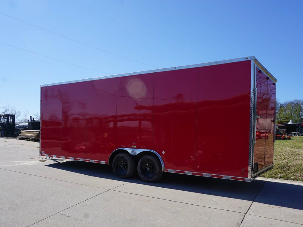 8.5x24 Red Enclosed Trailer (2) 5200lb Axles 7.5 Interior