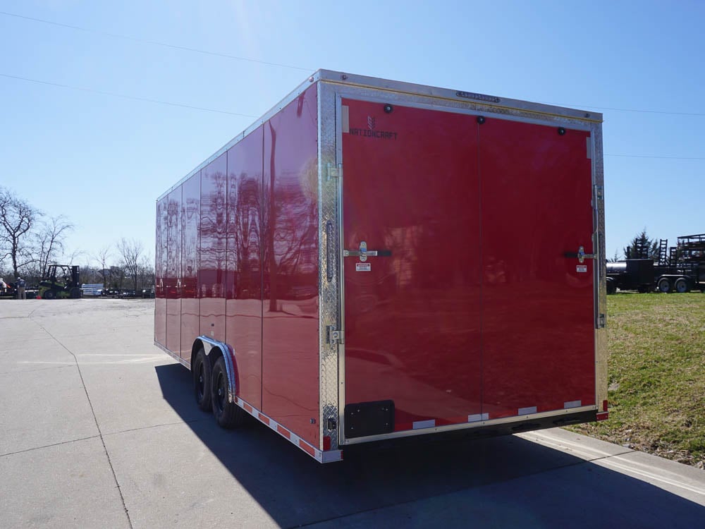 8.5x24 Red Enclosed Trailer (2) 5200lb Axles 7.5 Interior