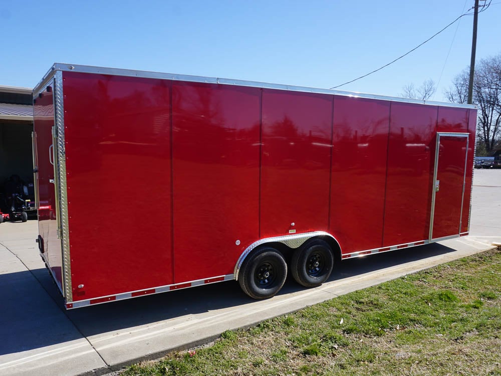 8.5x24 Red Enclosed Trailer (2) 5200lb Axles 7.5 Interior