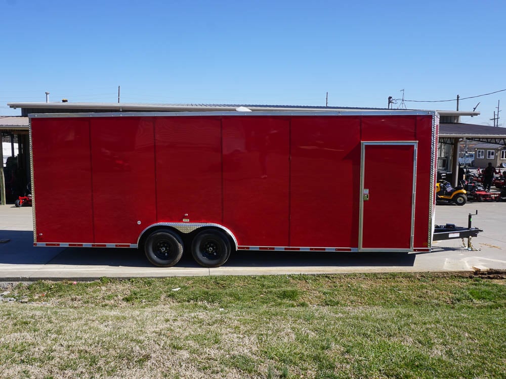 8.5x24 Red Enclosed Trailer (2) 5200lb Axles 7.5 Interior