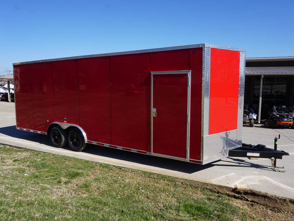 8.5x24 Red Enclosed Trailer (2) 5200lb Axles 7.5 Interior