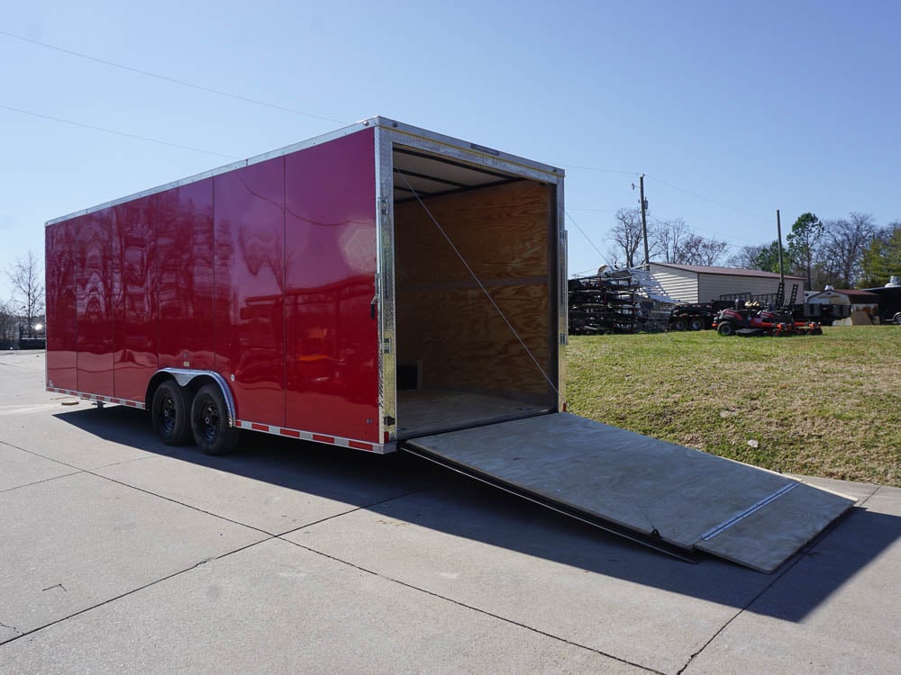 8.5x24 Red Enclosed Trailer (2) 5200lb Axles 7.5 Interior