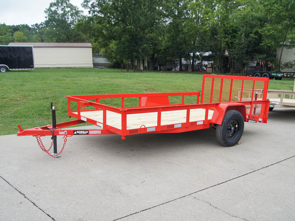 6.4'x12' Painted Dovetail Utility Trailer 3500lb Axle