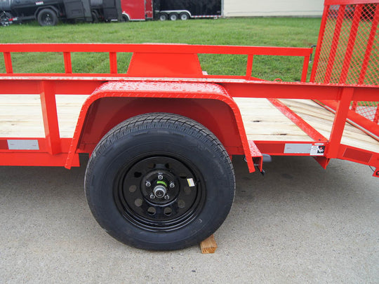 6.4'x12' Painted Dovetail Utility Trailer 3500lb Axle