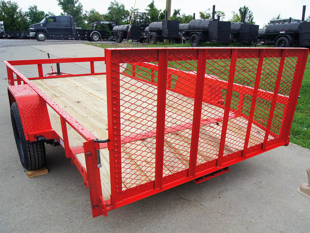 6.4'x12' Painted Dovetail Utility Trailer 3500lb Axle