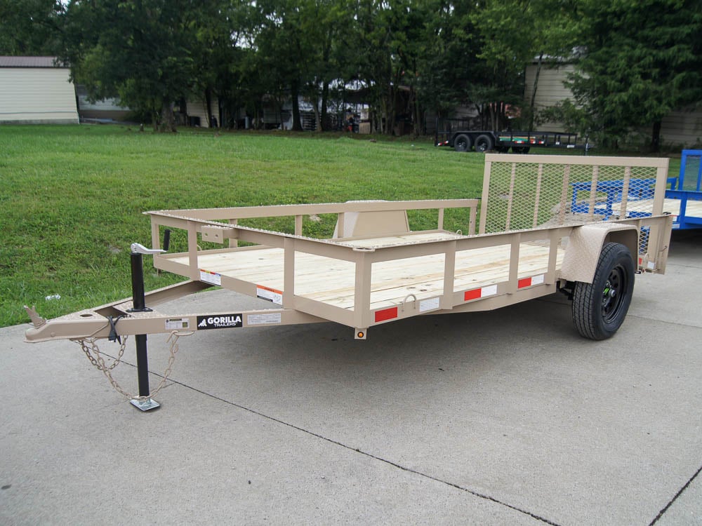 6.4'x12' Painted Dovetail Utility Trailer 3500lb Axle