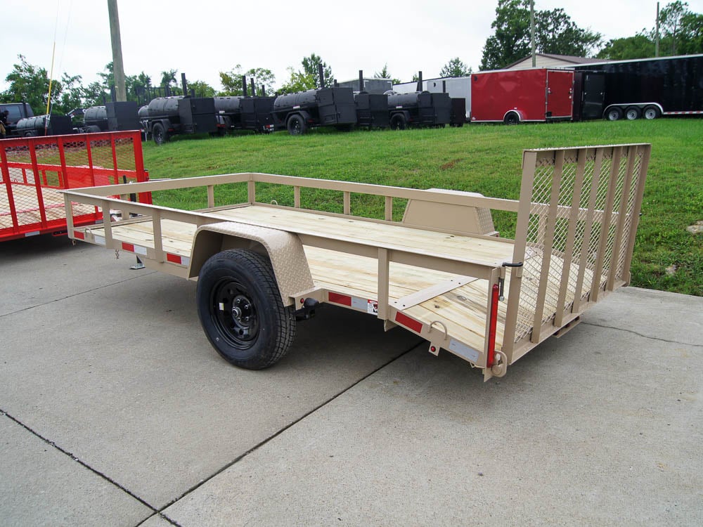 6.4'x12' Painted Dovetail Utility Trailer 3500lb Axle