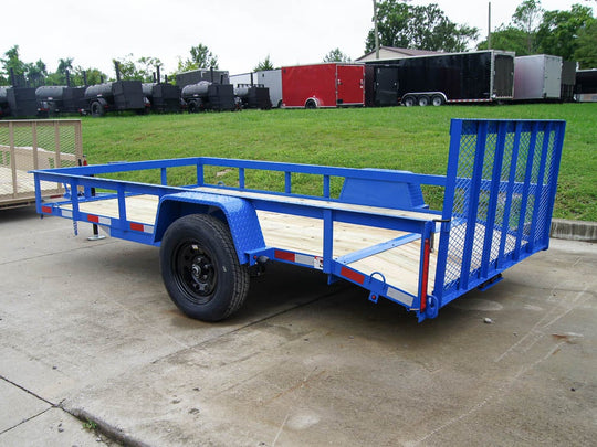 6.4'x12' Painted Dovetail Utility Trailer 3500lb Axle