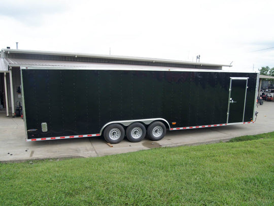 8.5x32 Flat Nose Black Enclosed Trailer (3) 7K Axles