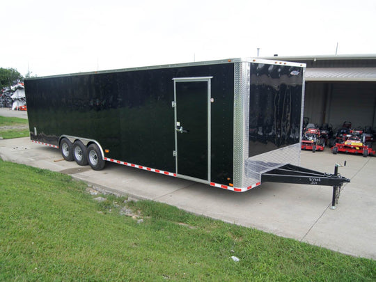 8.5x32 Flat Nose Black Enclosed Trailer (3) 7K Axles