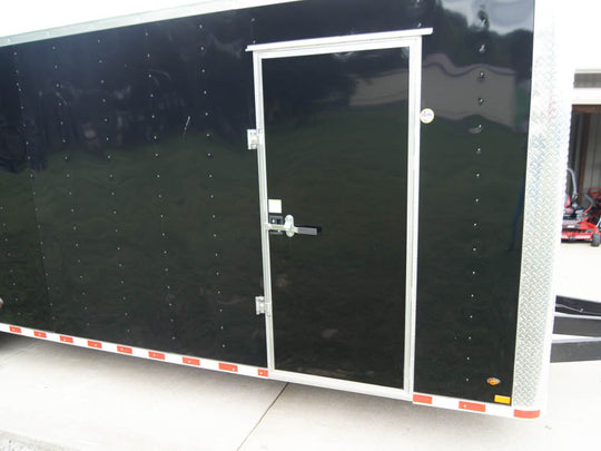 8.5x32 Flat Nose Black Enclosed Trailer (3) 7K Axles