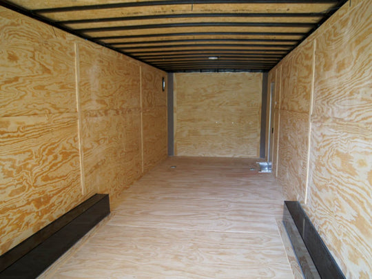 8.5x32 Flat Nose Black Enclosed Trailer (3) 7K Axles