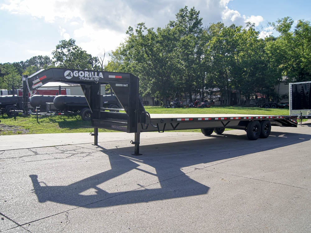 8.5x30 IBeam Gooseneck Deckover Trailer (2) 7K Axles King Kong Ramps