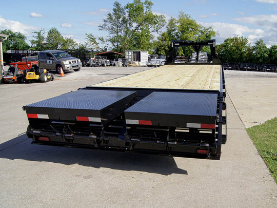 8.5x30 IBeam Gooseneck Deckover Trailer (2) 7K Axles King Kong Ramps