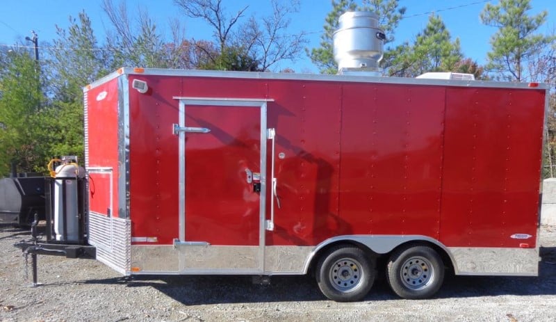 8.5' x 16' Red Catering Event Concession Food Trailer