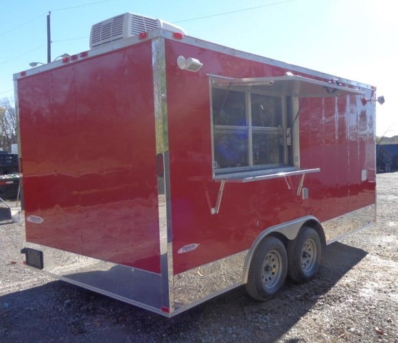 8.5' x 16' Red Catering Event Concession Food Trailer