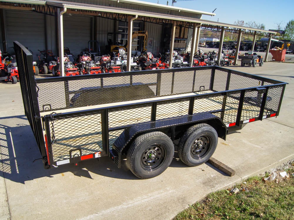 6.4x14-2ft Mesh Side Utility Trailer Dovetail (2) 3500lb Axle