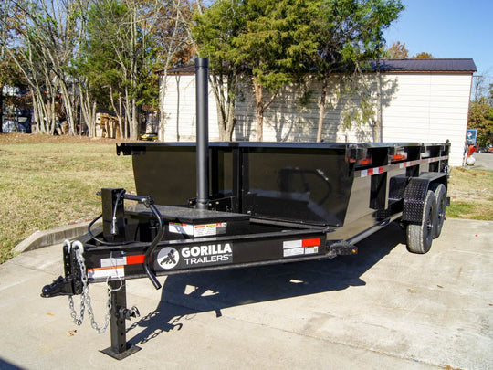 7x16 Gorilla Telescopic IBeam Dump Trailer with 2ft Sides (2) 7K Axles