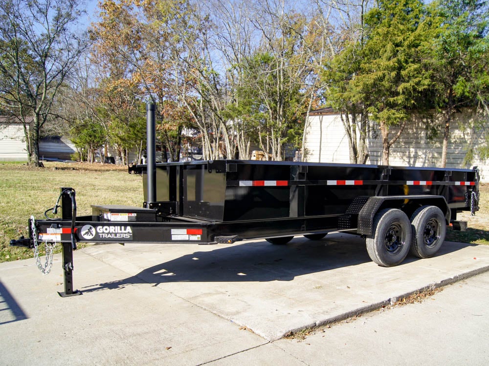 7x16 Gorilla Telescopic IBeam Dump Trailer with 2ft Sides (2) 7K Axles