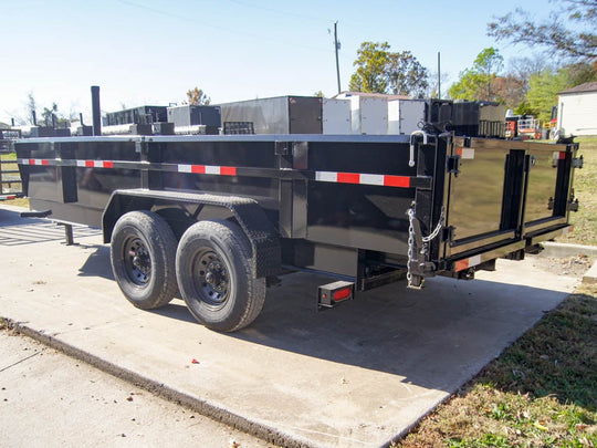 7x16 Gorilla Telescopic IBeam Dump Trailer with 2ft Sides (2) 7K Axles