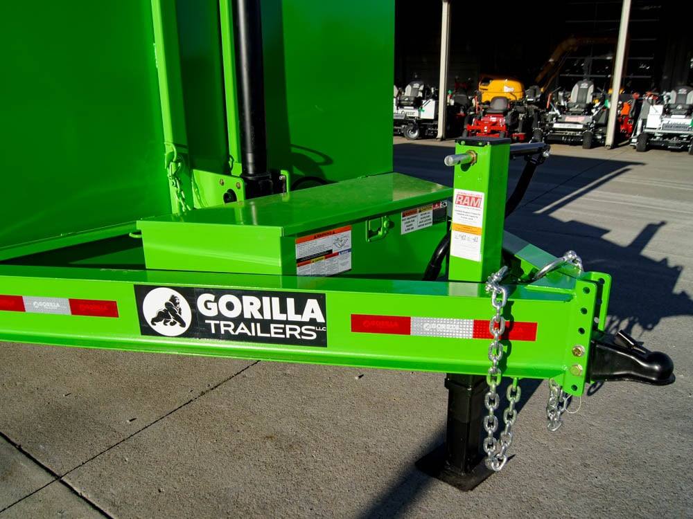 7x16 Gorilla Lime Green Telescopic IBeam Dump Trailer 4ft Sides (2) 7K Axles