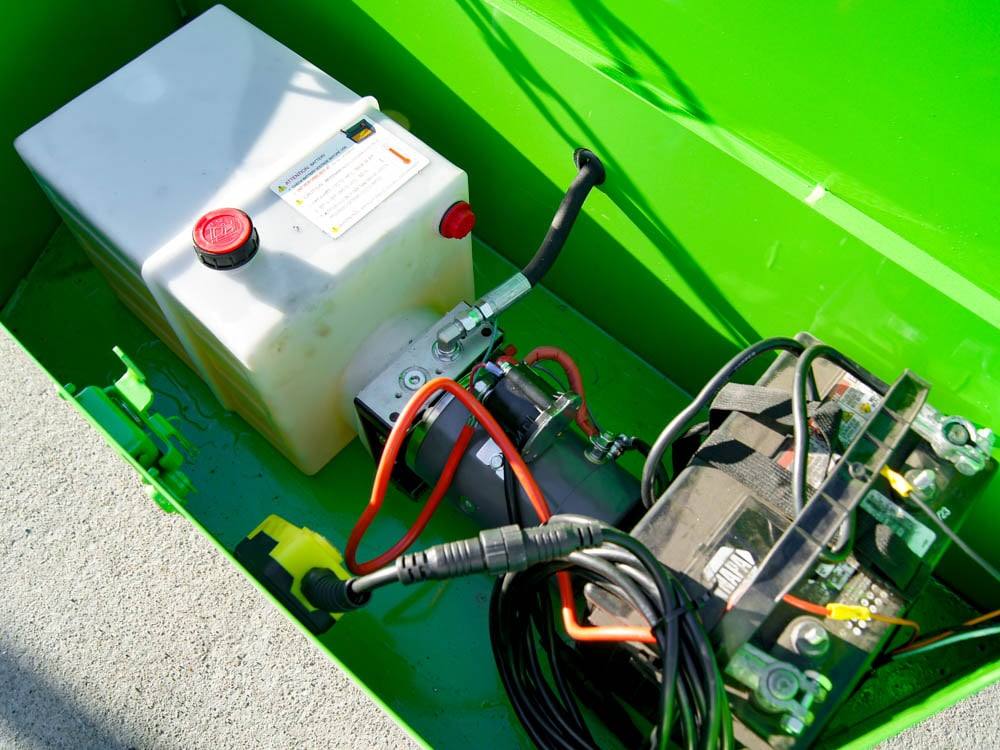 7x16 Gorilla Lime Green Telescopic IBeam Dump Trailer 4ft Sides (2) 7K Axles