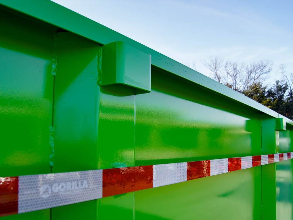 7x16 Gorilla Lime Green Telescopic IBeam Dump Trailer 4ft Sides (2) 7K Axles