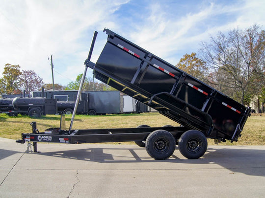 7x14 Gorilla Telescopic IBeam Dump Trailer with 3ft Sides (2) 7K Axles