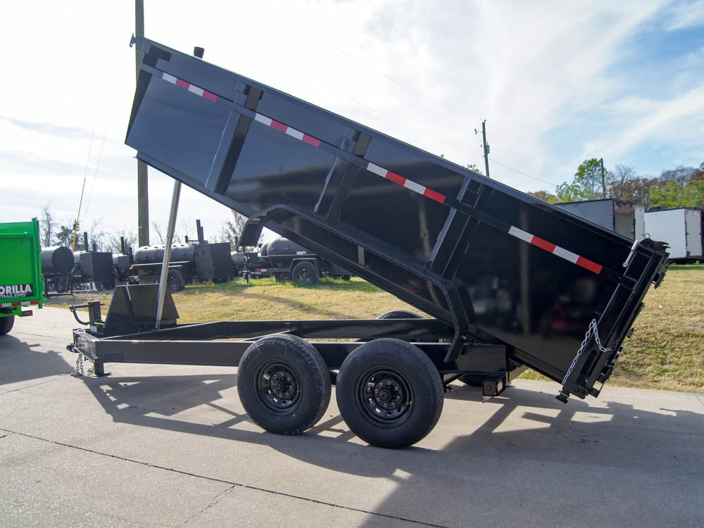 7x14 Gorilla Telescopic IBeam Dump Trailer with 3ft Sides (2) 7K Axles