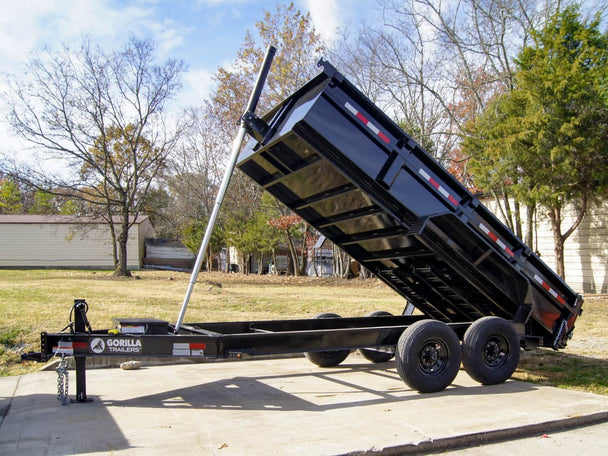 7x14 Gorilla Telescopic IBeam Dump Trailer with 2ft Sides (2) 7K Axles