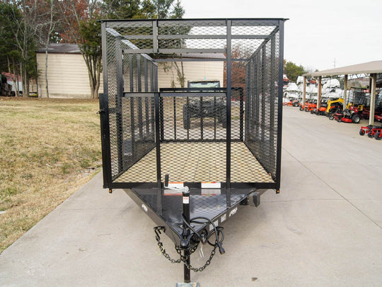 6.4x14 Straight Deck Utility Trailer 6ft Mesh with Side Slide Up Gate