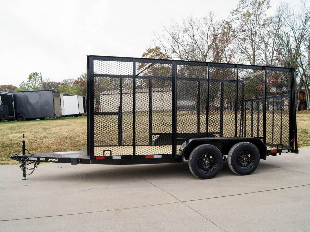 6.4x14 Straight Deck Utility Trailer 6ft Mesh with Side Slide Up Gate