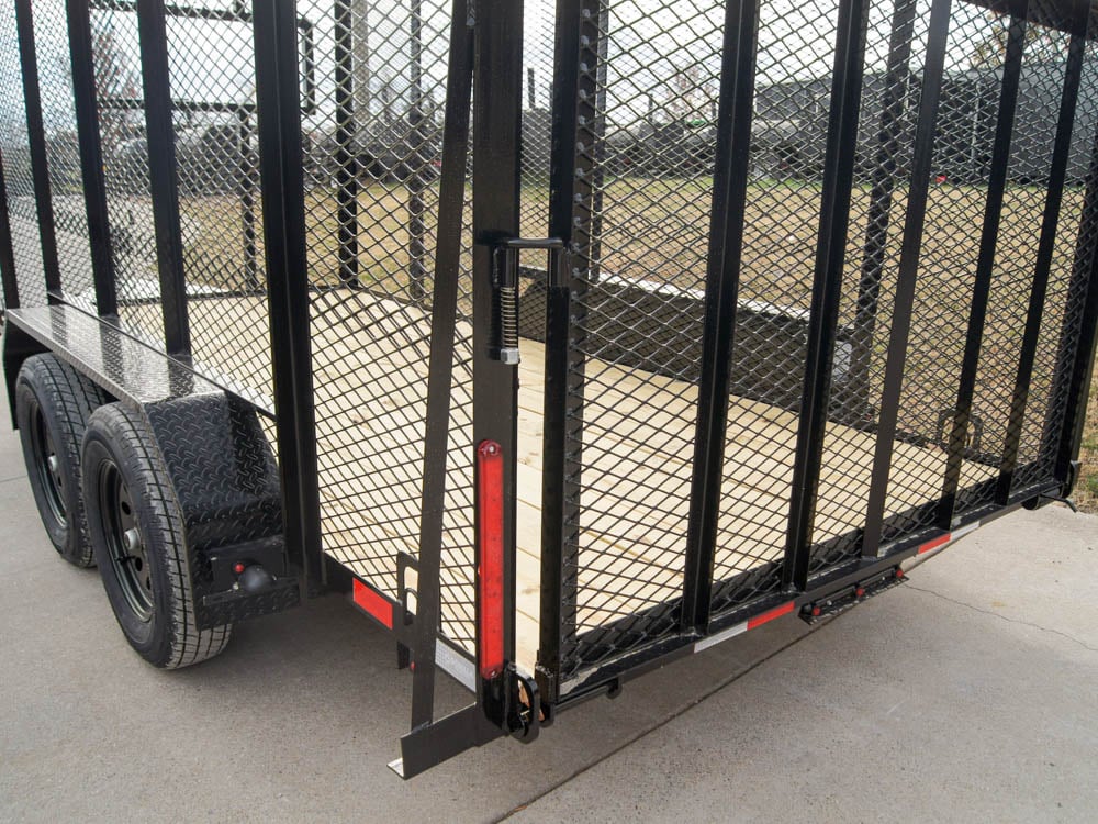 6.4x14 Straight Deck Utility Trailer 6ft Mesh with Side Slide Up Gate