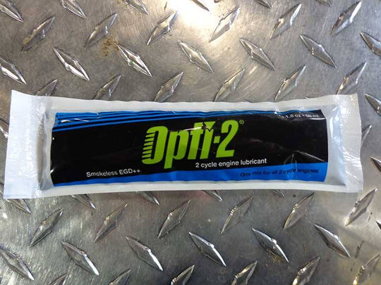 Opti - 2 2 Cycle 2 Cases of 48 Smokeless Oil 1.8 oz Mix 1 Gallon String Trimmer - SLE Equipment - 2