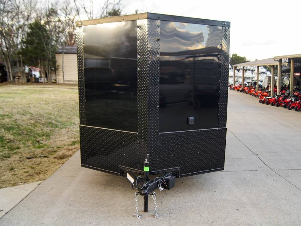 7x14 Black V - Nose Enclosed Trailer Blkout Pkg (2) 3,500lb Axles Elec Pkg - SLE Equipment - 1