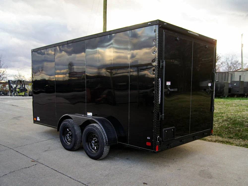 7x14 Black V - Nose Enclosed Trailer Blkout Pkg (2) 3,500lb Axles Elec Pkg - SLE Equipment - 5