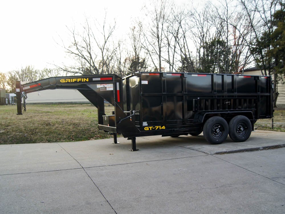 7x14 Gooseneck Hydraulic Dump Trailer with 4ft Side (2) 7K Axles