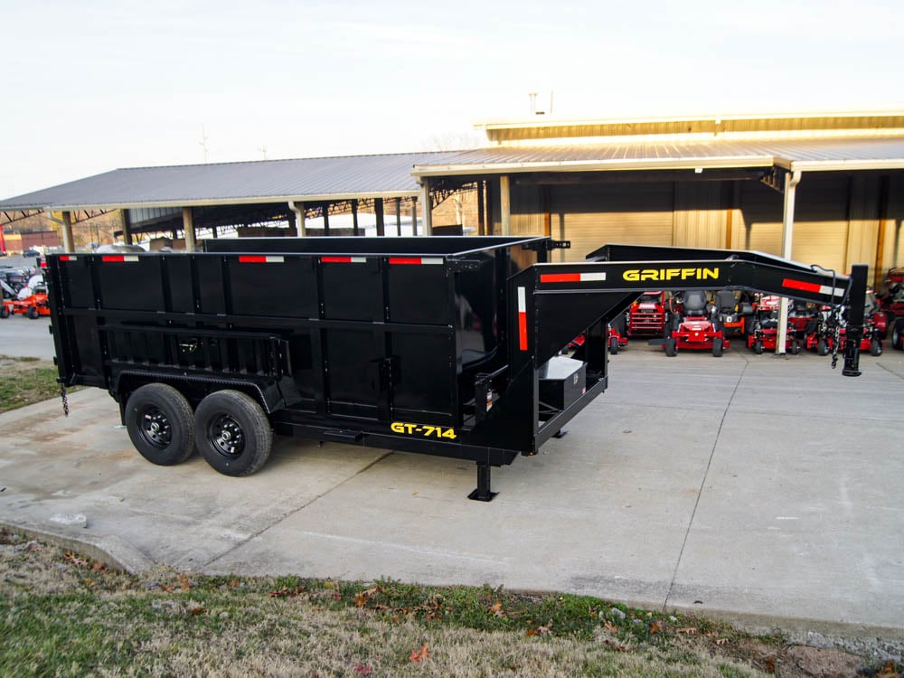 7x14 Gooseneck Hydraulic Dump Trailer with 4ft Side (2) 7K Axles